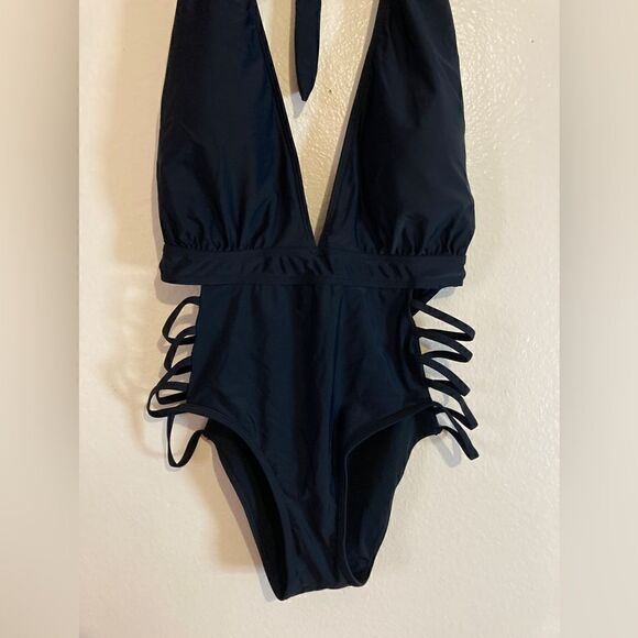 Temp Me Plunge V Neck One Piece Sexy Swimsuit Size XL Like New - Picture 5 of 11